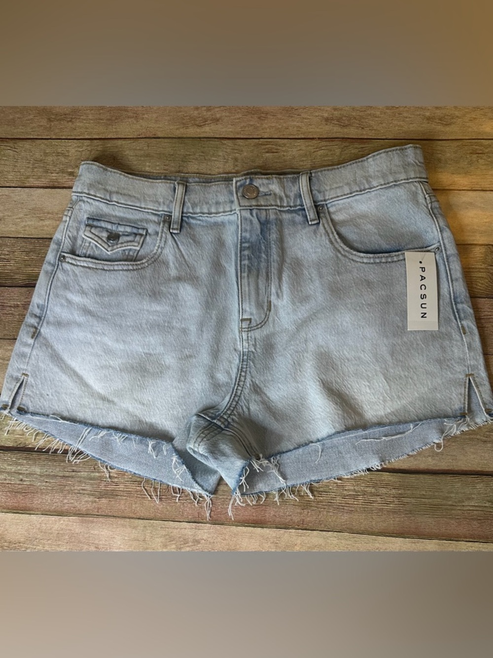 PacSun Light Wash High-Rise Denim Cutoff Shorts